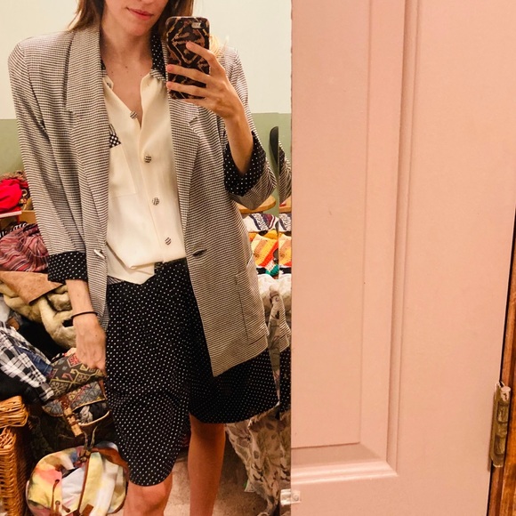 Vintage 90s Gingham Shorts Suit Set - Picture 7 of 11